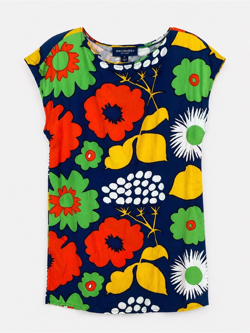 Marimekko for Target Bold Floral Print Tunic Top Size M Colorful resort wear